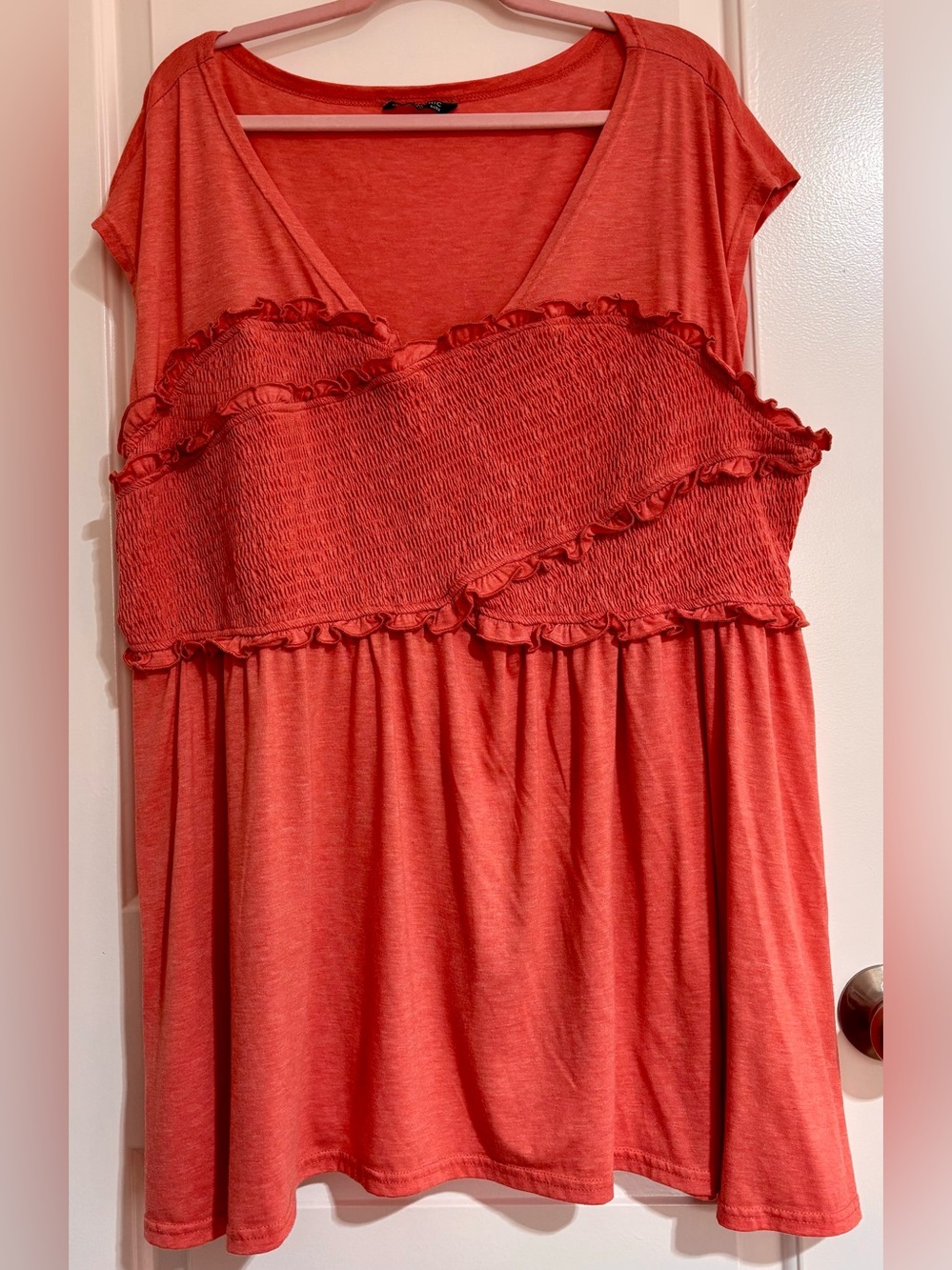 🌷BloomChic Coral Sleeveless Babydoll Top